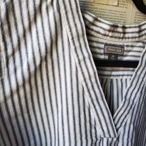 J. Crew Point Sur Ticking Stripe Popover T…